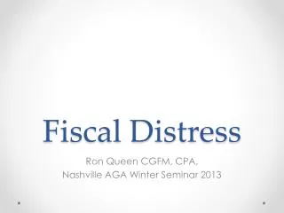 Fiscal Distress