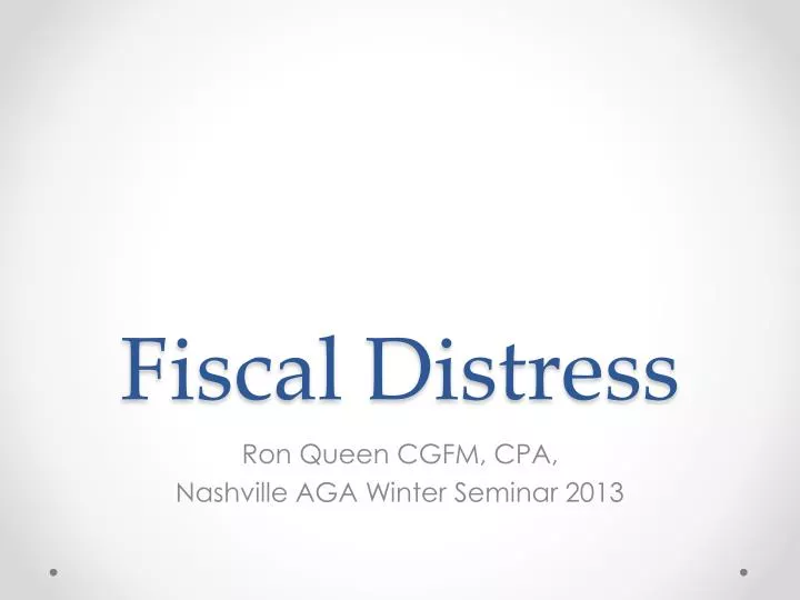 fiscal distress