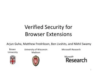 Verified Security for Browser Extensions