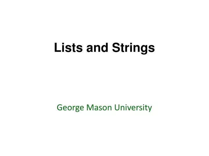 lists and strings