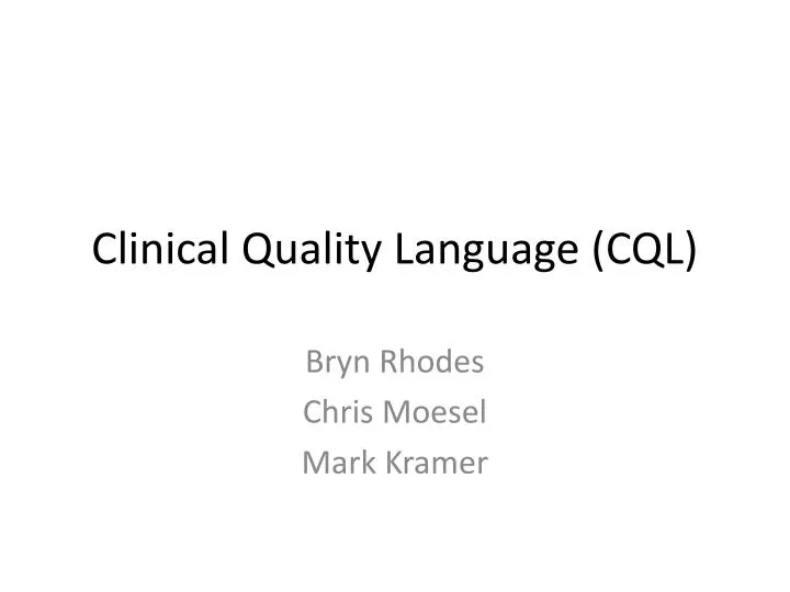 clinical quality language cql