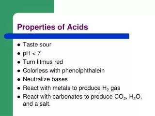 Properties of Acids