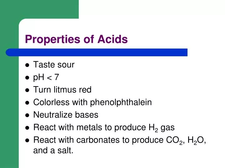 properties of acids