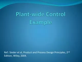 Plant-wide Control Example