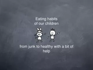 Eating habits of our children from junk to healthy with a bit of help