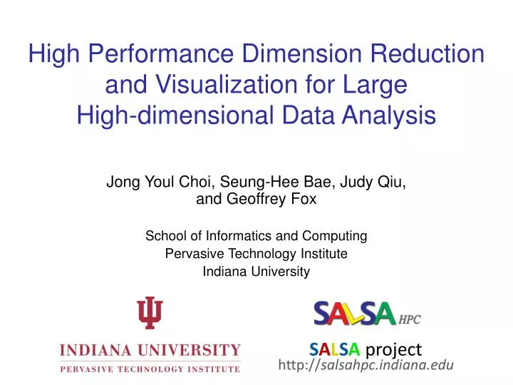 high performance dimension reduction and visualization for large high dimensional data analysis