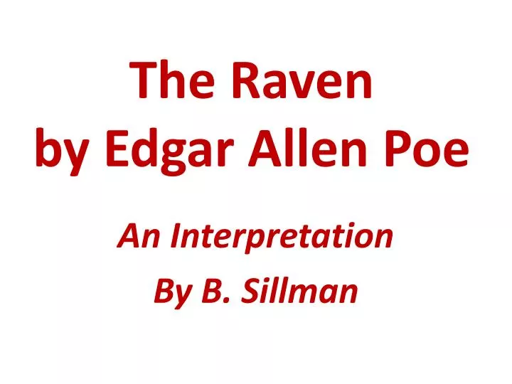 the raven by edgar allen poe