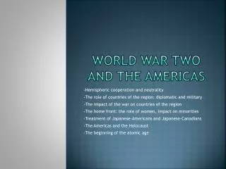 World war two and the Americas