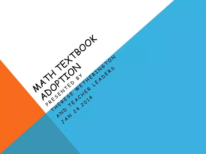 math t extbook adoption