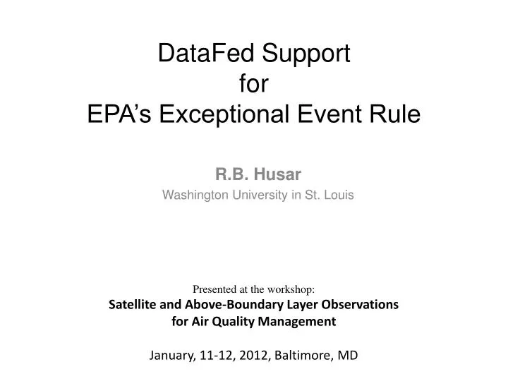 datafed support for epa s exceptional event rule