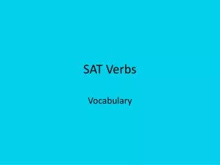 SAT Verbs