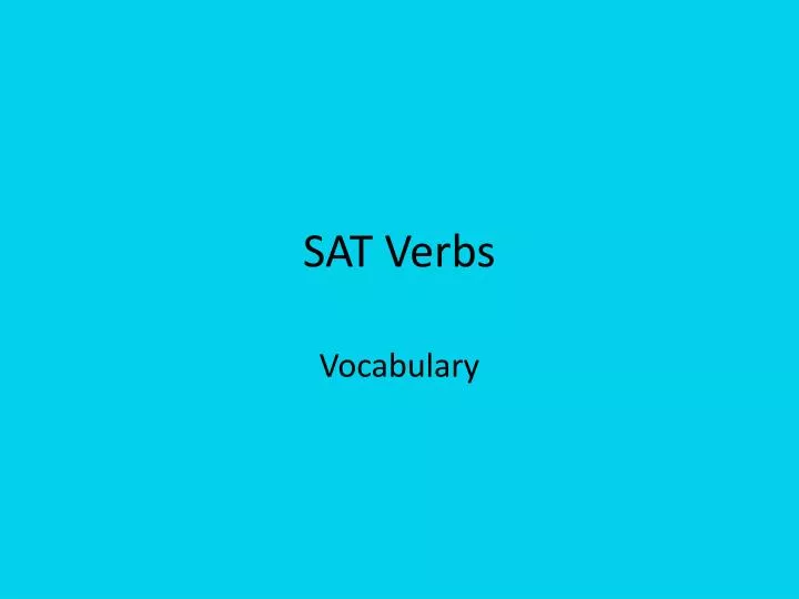 sat verbs