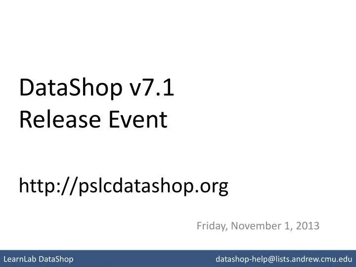 datashop v7 1 release event