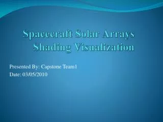 Spacecraft Solar Arrays Shading Visualization