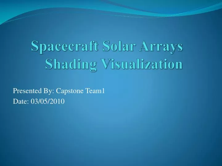 spacecraft solar arrays shading visualization