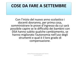 cose da fare a settembre