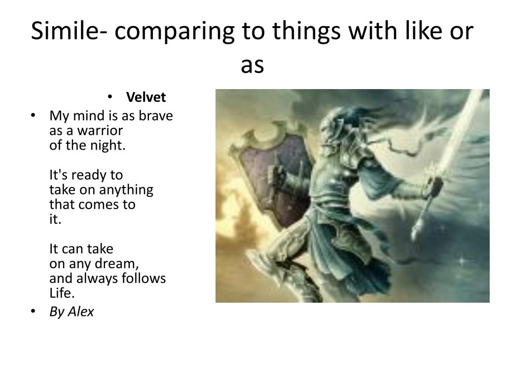 PPT - Simile- comparing to things with like or as PowerPoint ...