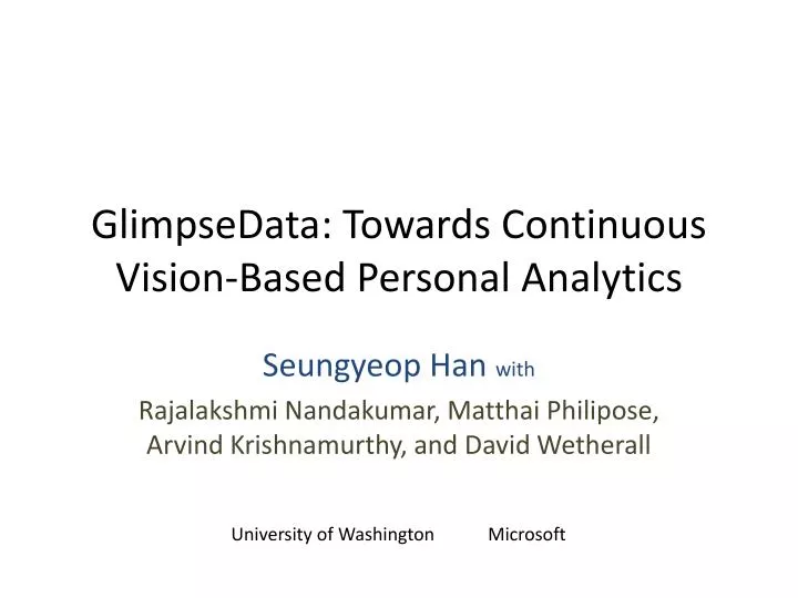 glimpsedata towards continuous vision based personal analytics