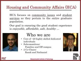 Housing and Community Affairs (HCA)