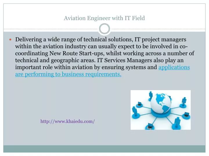 aviation engineer with it field