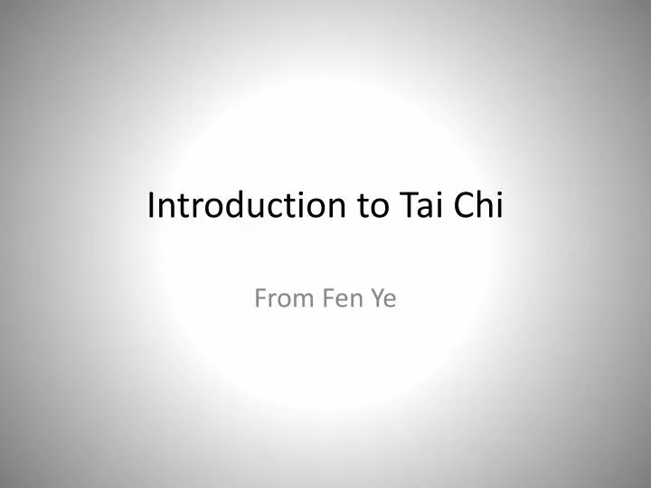 introduction to tai chi