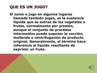 que es un jugo