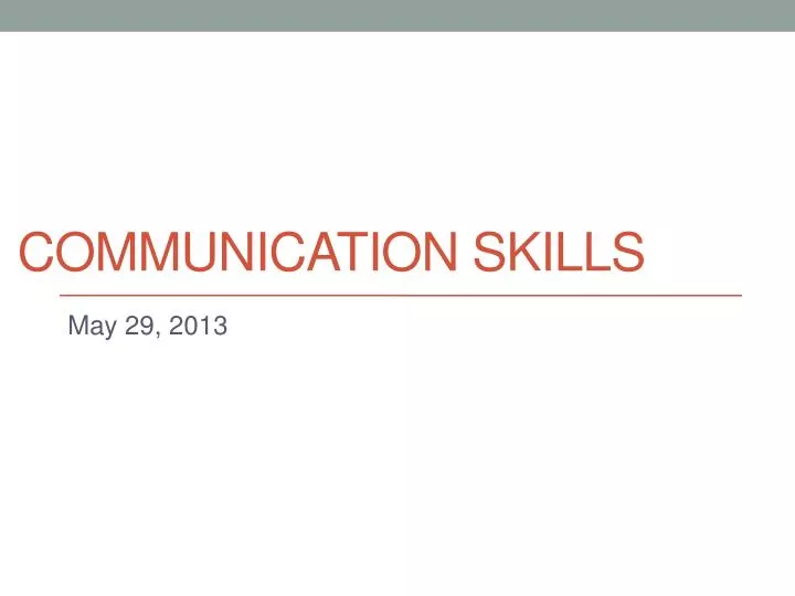 communication skills