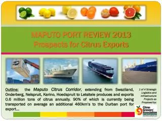 MAPUTO PORT REVIEW 2013 Prospects for Citrus Exports