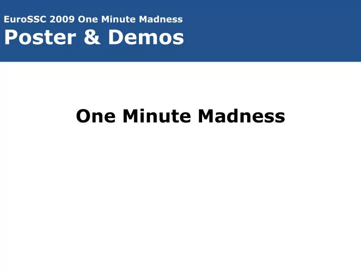 one minute madness