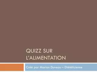 quizz sur l alimentation