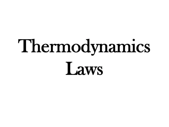 thermodynamics laws