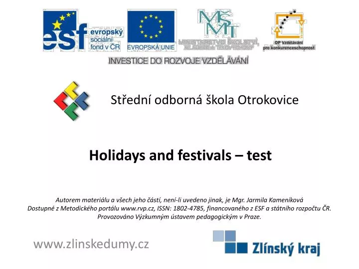 holidays and festivals test