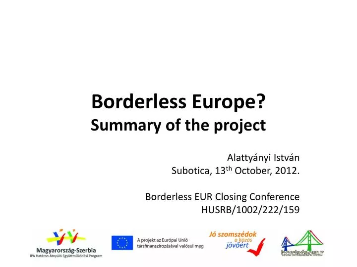 borderless eur ope summary of the project
