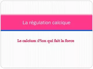 la r gulation calcique