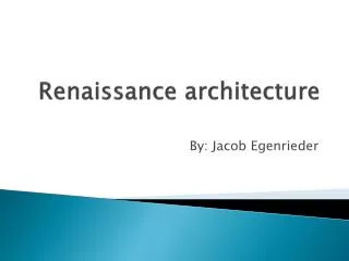 Renaissance architecture