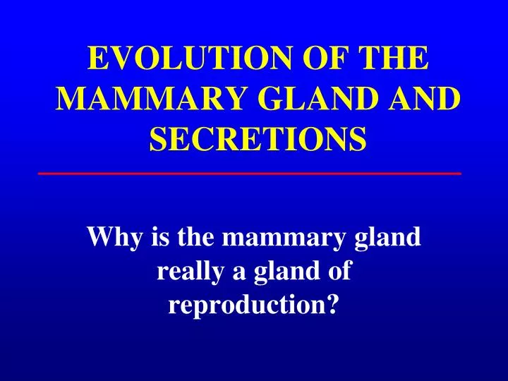 evolution of the mammary gland and secretions
