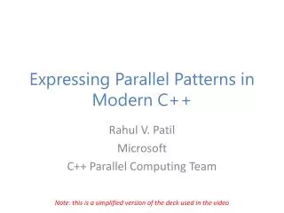 Expressing Parallel Patterns in Modern C++