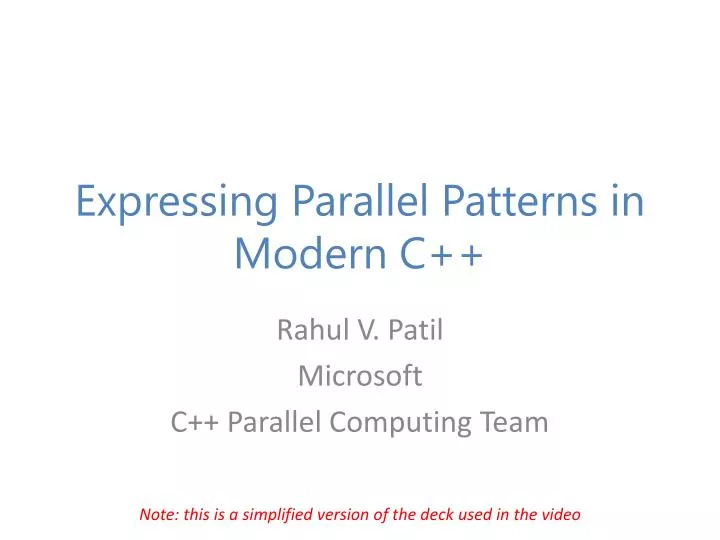 expressing parallel patterns in modern c