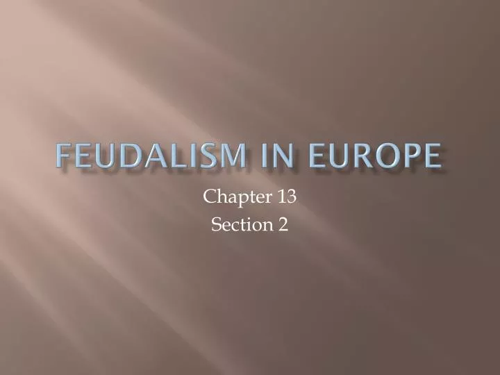 feudalism in europe