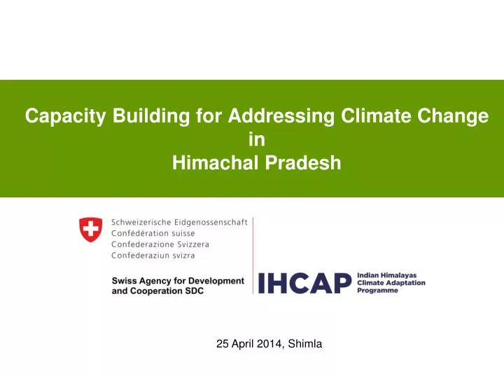 capacity building for addressing climate change in himachal pradesh