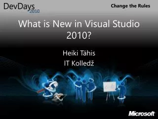 What is New in Visual Studio 2010?