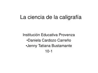 la ciencia de la caligraf a