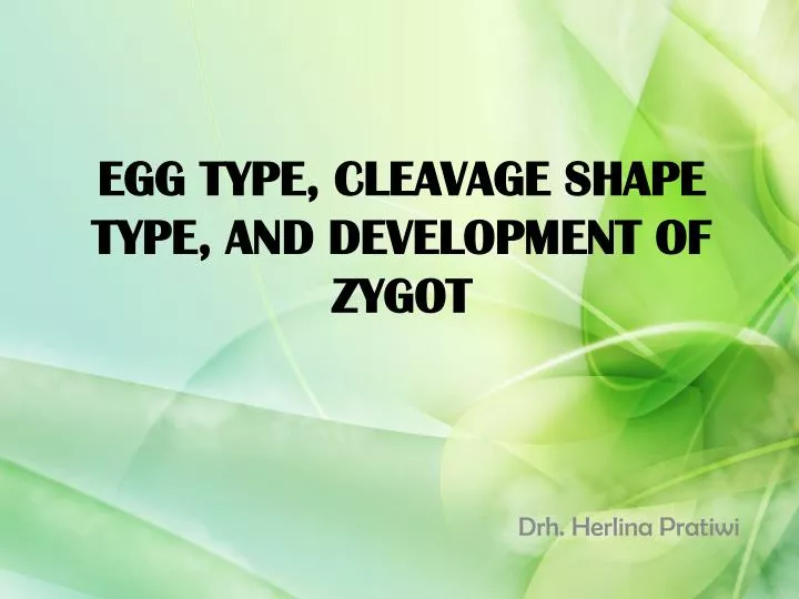 egg type cleavage shape type and development of zygot