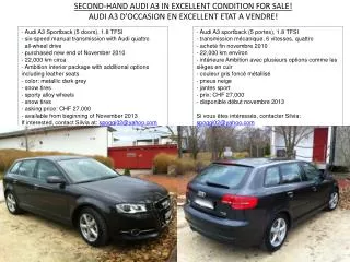 SECOND-HAND AUDI A3 IN EXCELLENT CONDITION FOR SALE!