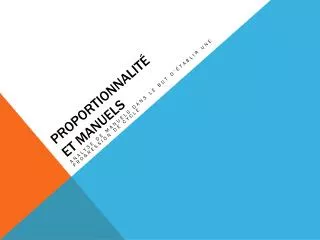 proportionnalit et manuels