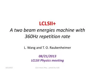 LCLSII+ A two beam energies machine with 360Hz repetition rate