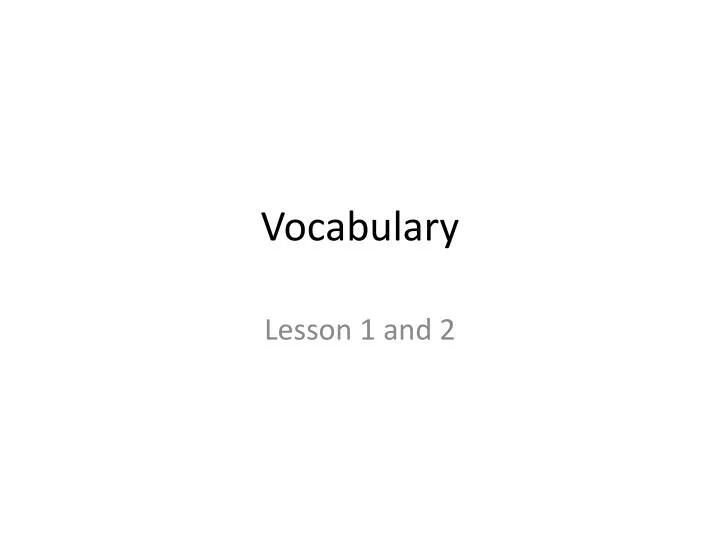 vocabulary