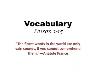 Vocabulary Lesson 1-15