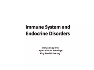 Immune System and Endocrine Disorders