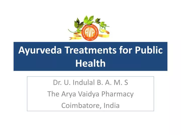 ayurveda treatments for public health